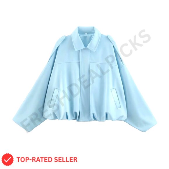 Faux Suede Bomber Jacket Oversized Y2K Streetwear Pilot Cropped Coat